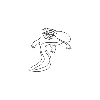 beauty axolotl One-Line Beauty Axolotl Drawing to Practice Shape Balance and Unusual Animal Forms
