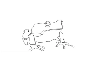 frog Creative One-Line Frog Drawing for Practicing Artistic Control and Simplicity