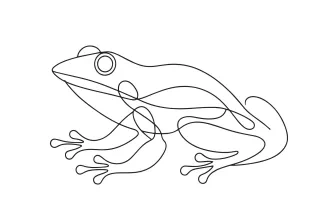 frog Easy One-Line Frog Drawing for Learning to See Animal Shapes as Outlines