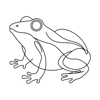 Easy One-Line Frog Drawing for Teaching Basic Forms to Beginners