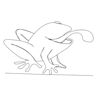 frog Minimalist One-Line Frog Drawing to Strengthen Hand Control and Shape Awareness