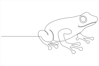 frog One-Line Frog Art to Develop Visual Thinking and Drawing Simplicity