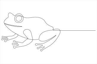frog Practice Simple Animal Drawing with This One-Line Frog Art Idea