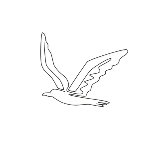 One Line Flying Albatross Drawing: Learn Big Wing Shapes with Minimal Effort