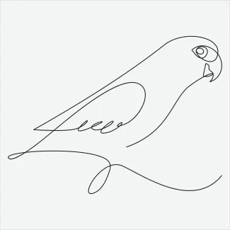 "Minimalist One Line Parrot Drawing: Capturing Intelligence and Vibrancy in Simple Art"
