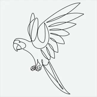 Parrot "One Line Parrot Drawing: A Minimalist Approach to Capturing Vibrant Intelligence"