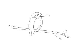 Learn to Draw a Kingfisher with One Line: Easy Bird Art for All Skill Levels