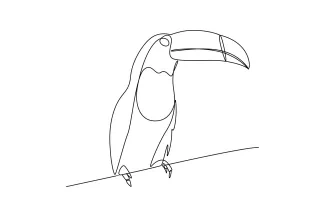 Toucan Draw a Toucan in One Line: Simple Art for Practicing Unique Bird Shapes