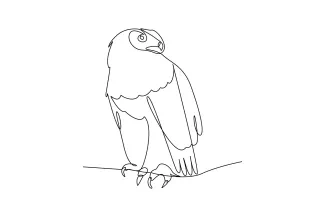 Easy Eagle Outline in One Line: Practice Drawing Strong Bird Forms for All Levels