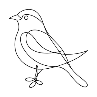 sparrow stand "Minimalist Sparrow Drawing: A Simple One Line Study of Shape and Proportion"