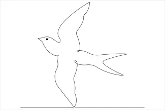 Swallow "Minimalist Swallow Bird Drawing: A One Line Approach to Graceful Flight"