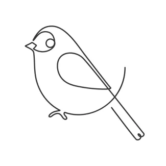Sparrow Bird "Minimalist Sparrow Drawing: A One Line Study of Small Bird Shapes"