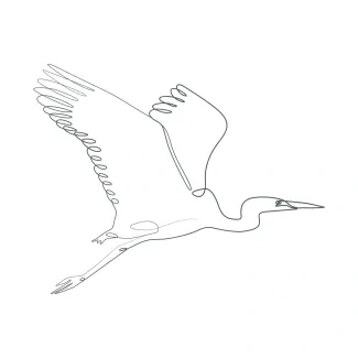 Crane Stork One-Line Crane Stork Drawing: Learn Tall Bird Proportions with Simple Drawing