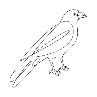 Practice Drawing a Crow with One Line: Easy Bird Art for All Ages