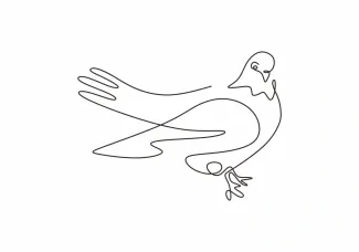 "Minimalist One Line Pigeon Drawing: An Accessible Approach for Urban Wildlife Art"