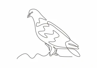 "Minimalist One Line Dove Drawing: A Symbolic Approach to Peace and Simplicity"