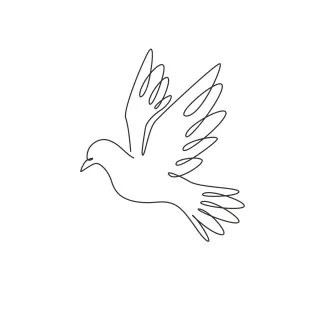 "One Line Dove Drawing: A Minimalist Symbol of Peace in Motion"