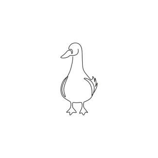 "One Line Duck Drawing: A Minimalist and Playful Illustration of a Familiar Bird"