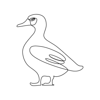 Easy One Line Duck Drawing to Introduce Kids to Animal Art Basics