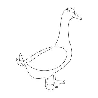 "One Line Goose Art: A Simple Way to Master Animal Silhouettes in Drawing"