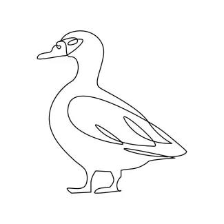 "Minimalist Duck Art: A One Line Drawing Style for Simplified Shapes"