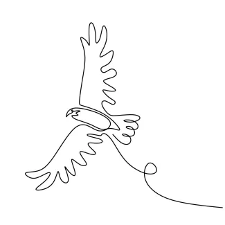 "Minimalist One Line Eagle Illustration: Capturing the Majesty of Flight"