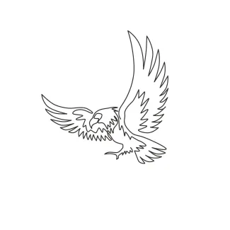 "One Line Eagle or Falcon Drawing: A Minimalist Study of Strength and Precision"