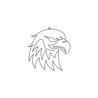 "One Line Eagle or Hawk Head Drawing: A Minimalist Study of Strength and Focus"