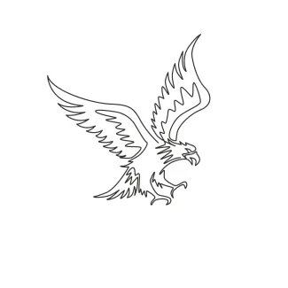 One Line Strong Hawk Drawing: Practice Drawing Fierce Birds with Simple Lines