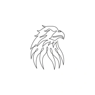 Eagle Hawk Head in One Line: Learn to Draw Bold Bird Faces Easily