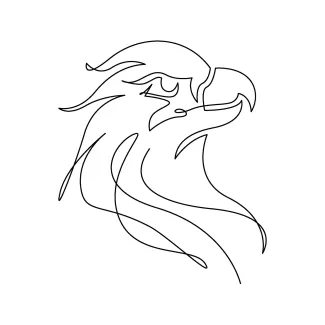 One Line Eagle Head Drawing: Learn Animal Features with a Clear and Focused Outline