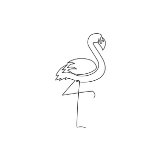 "One Line Flamingo Drawing: A Minimalist Approach to Elegance and Balance"