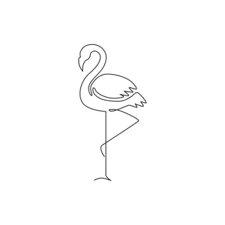 Exotic Flamingo One Line Drawing: A Simple Way to Explore Unique Bird Shapes