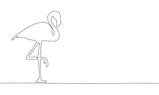 "Minimalist One-Line Flamingo Drawing: Capturing Grace and Colorful Beauty in Simple Art"