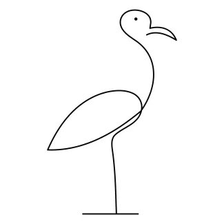"One-Line Flamingo Drawing: A Minimalist Study of Elegance and Balance"