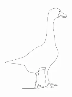 One Line Goose Drawing: Practice Drawing Animal Body and Neck in One Simple Line