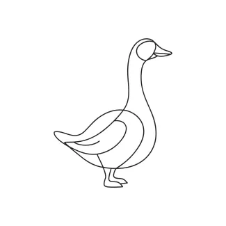 "Minimalist Goose Sketch: A One Line Study of Everyday Bird Forms"