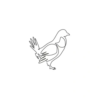 "One Line Grouse Drawing: A Minimalist Study of a Fast-Flushing Game Bird"