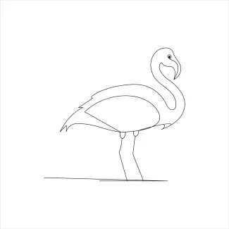 "One-Line Flamingo Drawing: A Minimalist Approach to Capturing Elegance in Simple Art"