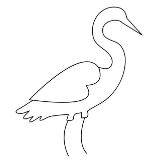Draw a Standing Heron with One Line to Learn Basic Bird Shapes