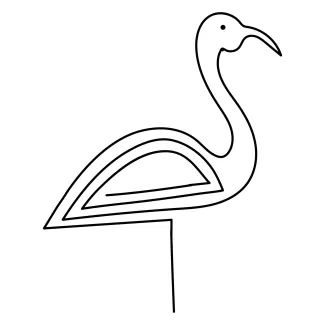 "One-Line Flamingo Drawing: A Minimalist Study of a Vibrant Wading Bird"