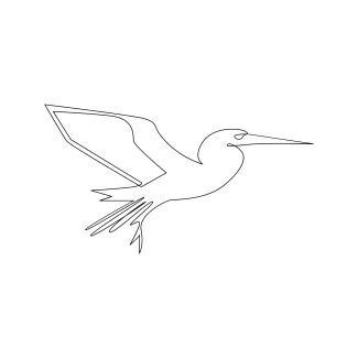 One Line Heron Drawing: Learn Bird Proportions with Easy and Relaxing Art Practice