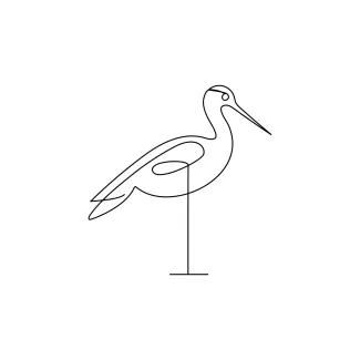 "Single Line Heron Bird Drawing: A Simple and Accessible Art Style for All Ages"