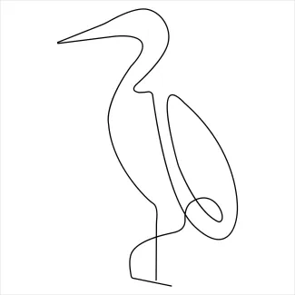 "Minimalist Heron Bird Illustration: A Simple Way to Explore Unique Animal Forms"