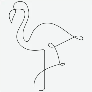 "Minimalist One-Line Flamingo Drawing: Capturing Tropical Grace in Simple Form"