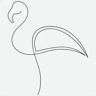"Minimalist One-Line Flamingo Drawing: Capturing Elegance and Balance in Simple Art"