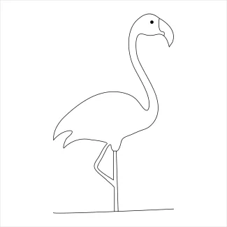 "Minimalist One-Line Standing Heron Drawing: Capturing Poise and Precision in Simple Art"
