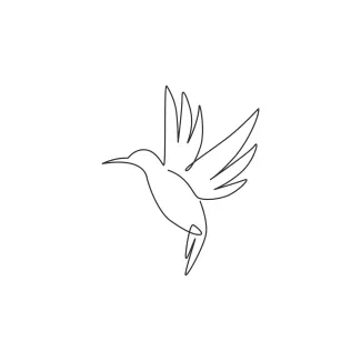 "One Line Hummingbird Drawing: A Minimalist Representation of Energy and Movement"