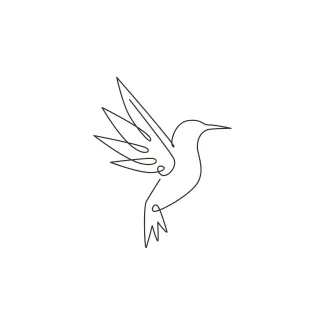 "One Line Hummingbird Drawing: A Minimalist Representation of Nature’s Most Agile Bird"