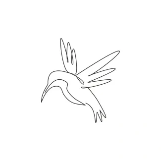 "One Line Hummingbird Drawing: A Minimalist Representation of Energy and Grace"